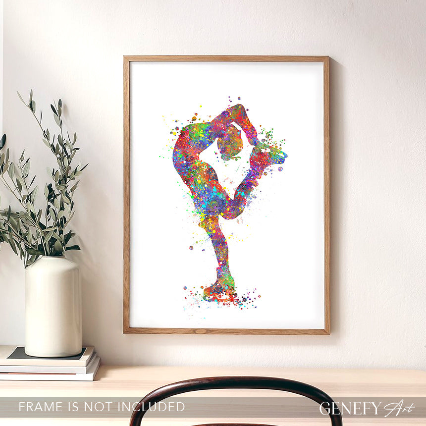 Ice Skating Watercolour Art Print
