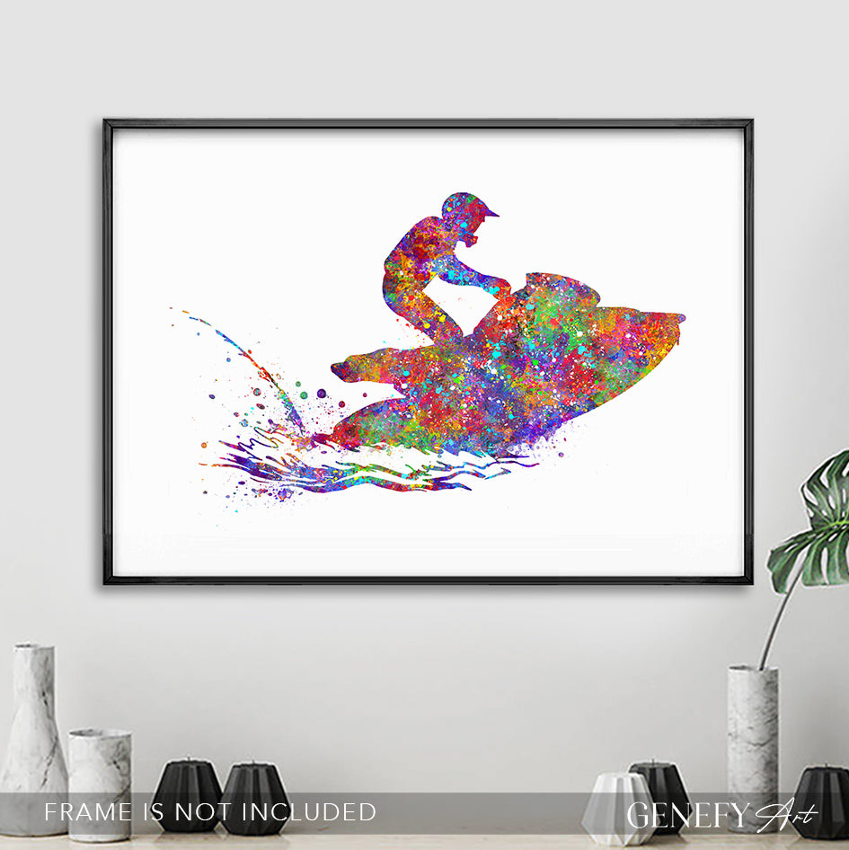 Jet-Skiing Watercolour Art Print