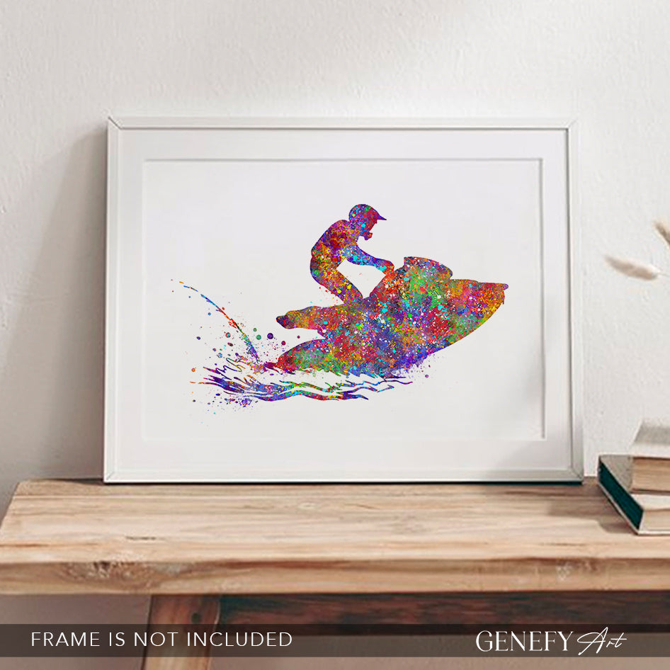Jet-Skiing Watercolour Art Print