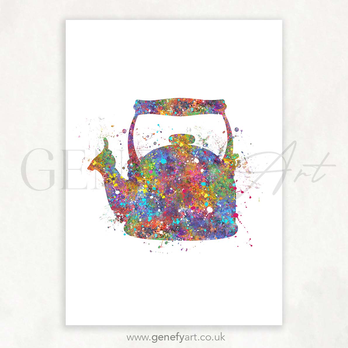 Vintage Kettle Watercolour Art Print - Genefy Art