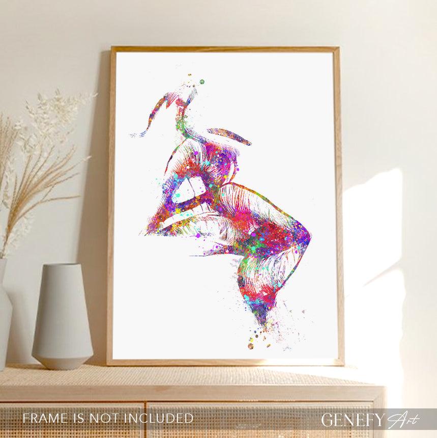 Biting Lips Watercolour Art Print - Genefy Art