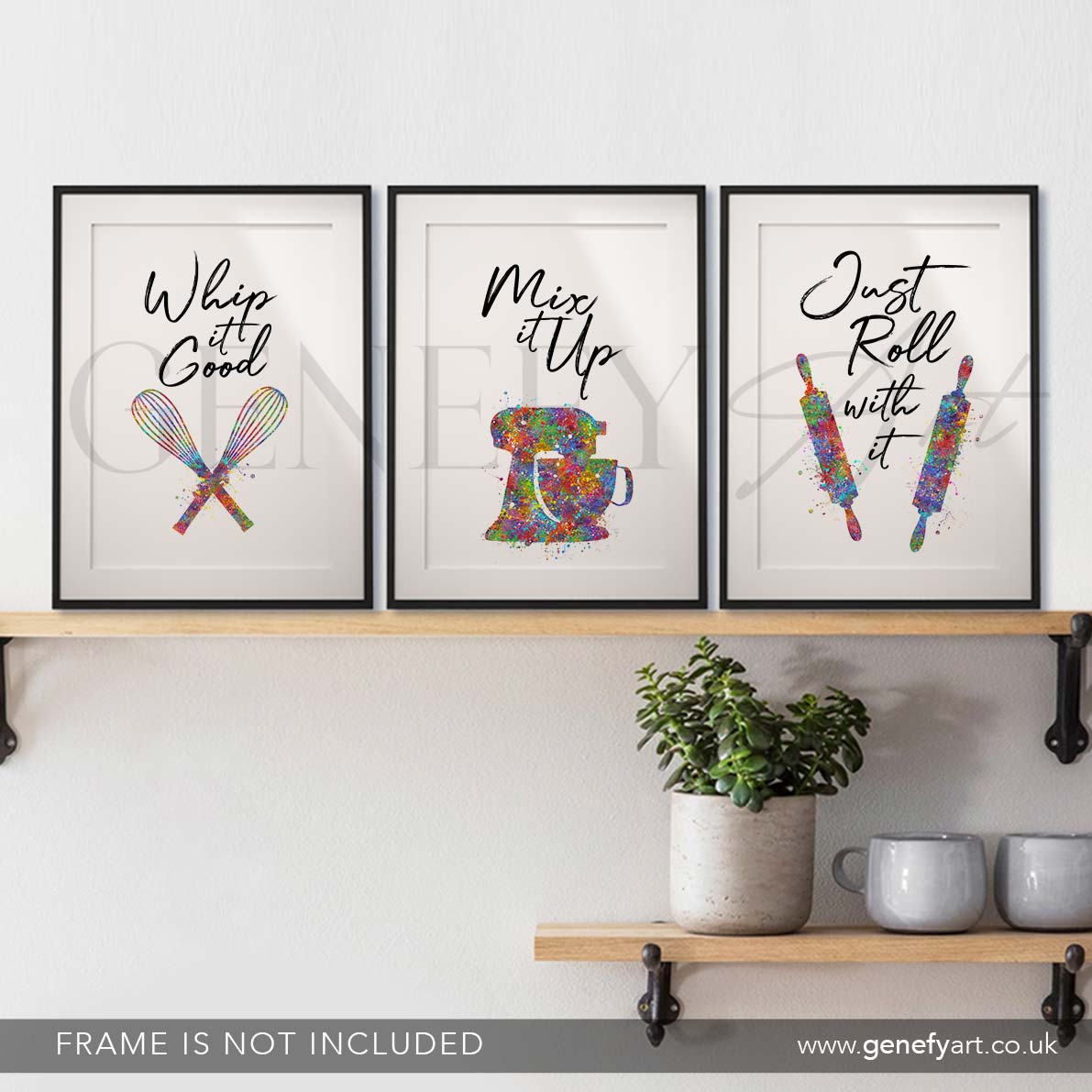 Kitchen Quote Watercolour Print Set of 3
