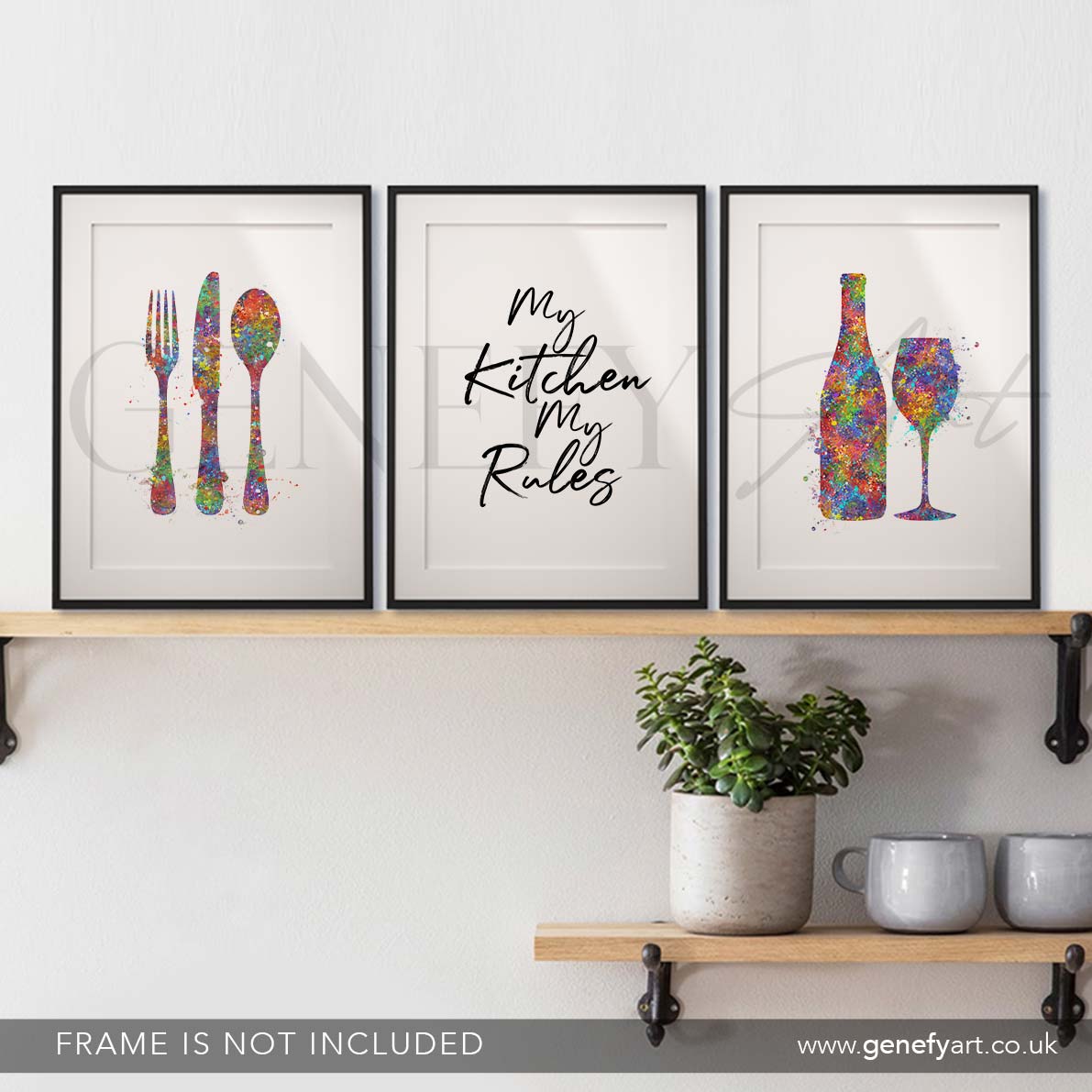 Kitchen Quote Watercolour Print Set of 3