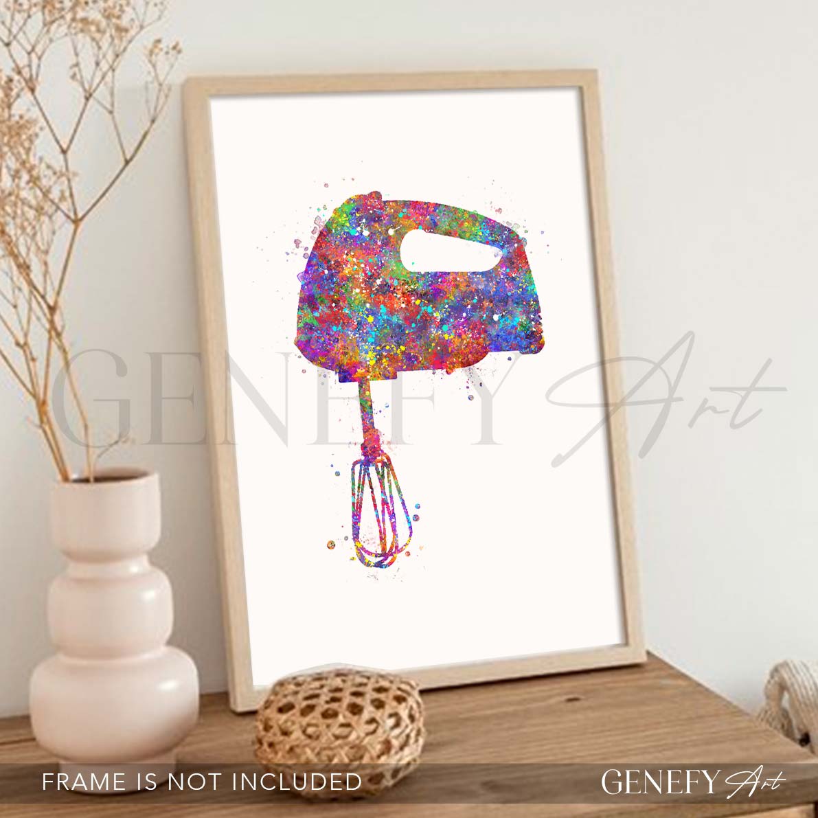 Kitchen Hand Mixer Watercolour Print