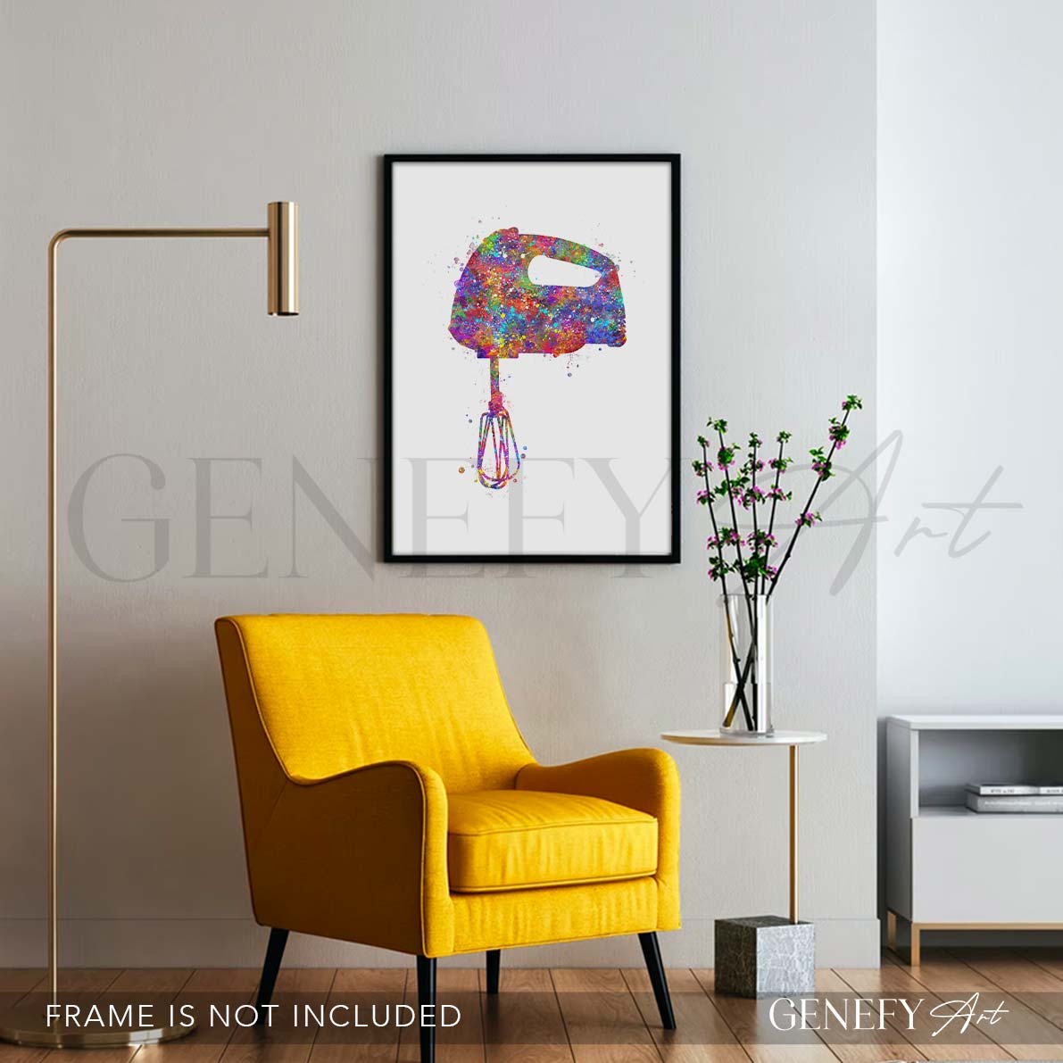 Kitchen Hand Mixer Watercolour Print
