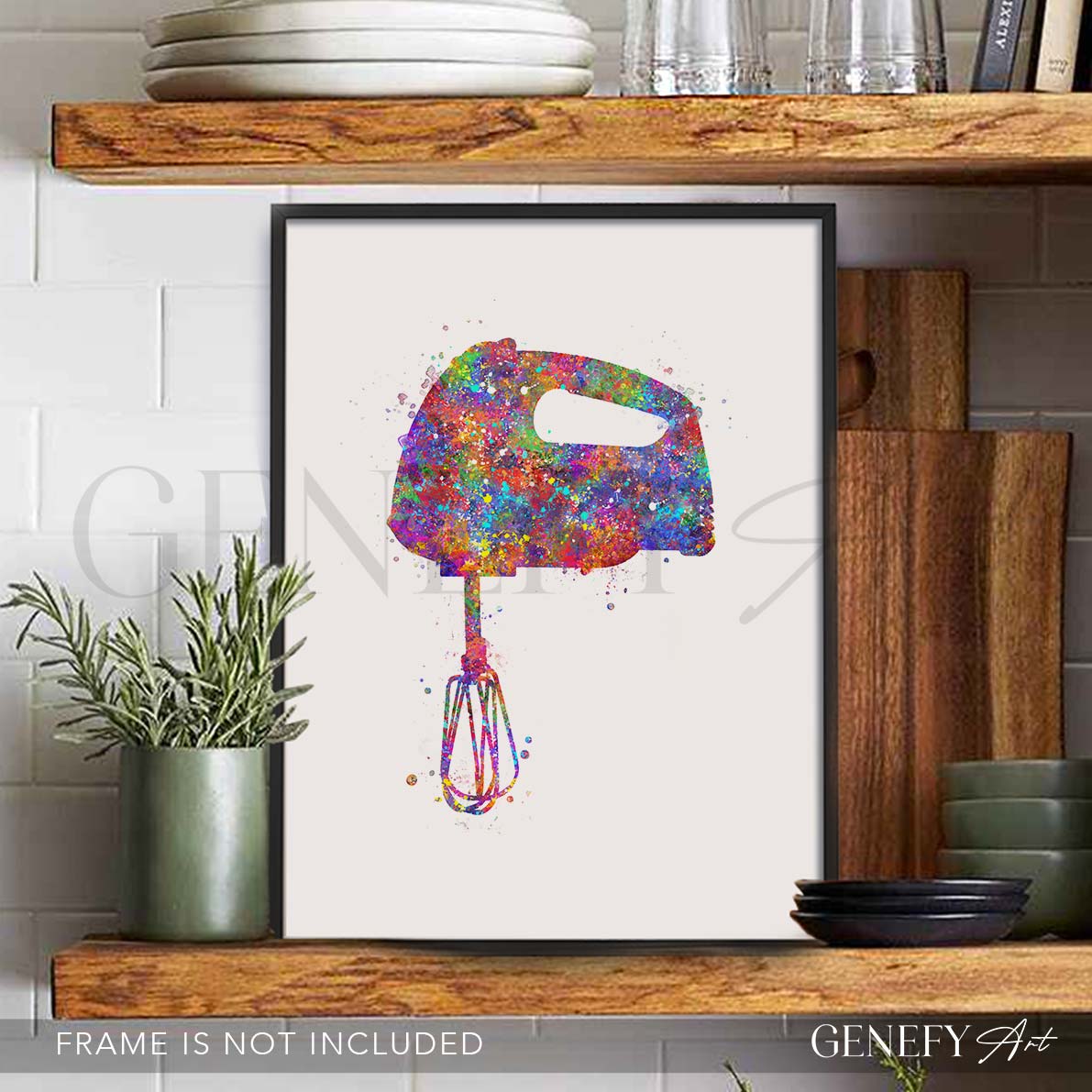Kitchen Hand Mixer Watercolour Print