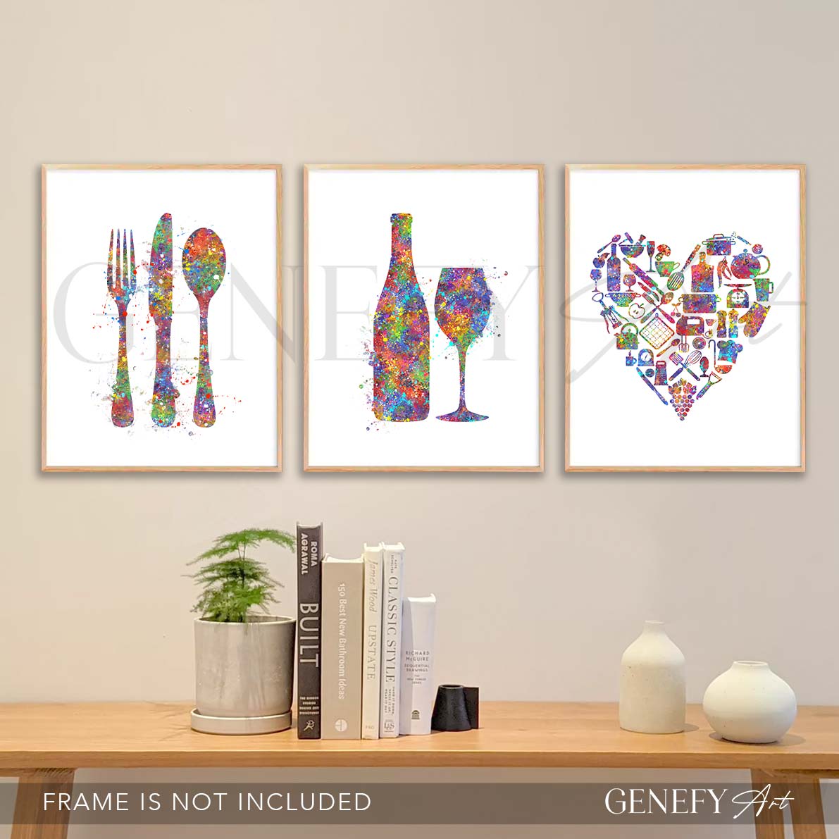 Kitchen Watercolour Art -Set of 3