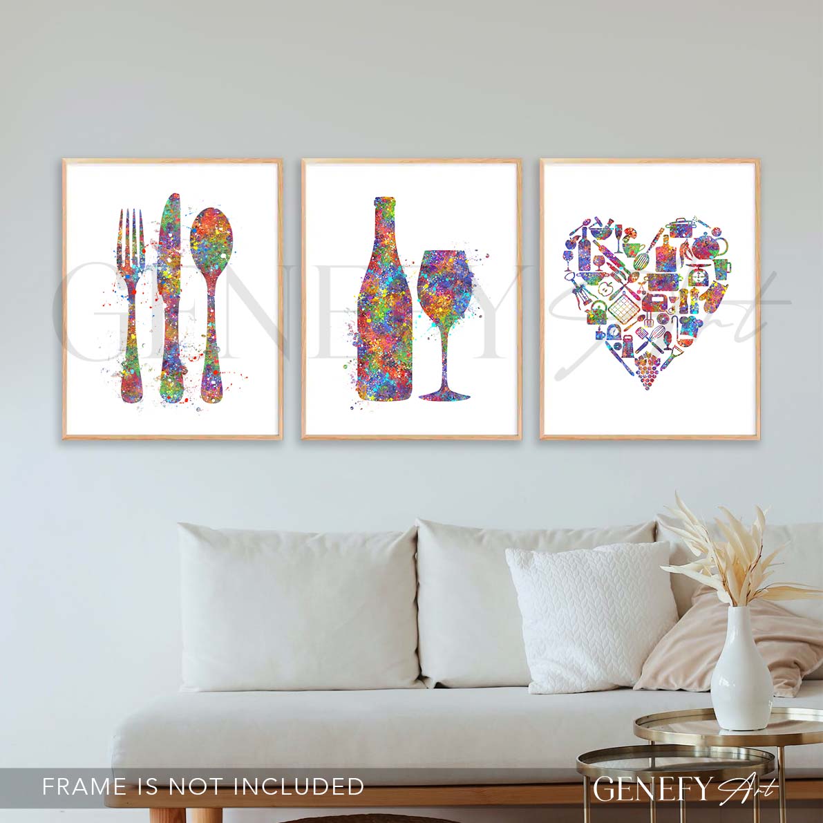 Kitchen Watercolour Art -Set of 3