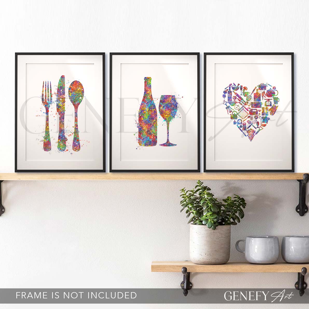 Kitchen Watercolour Art -Set of 3