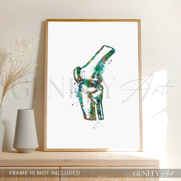 Knee Bone Anatomy Watercolour Print