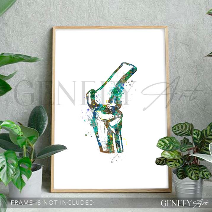 Knee Bone Anatomy Watercolour Print