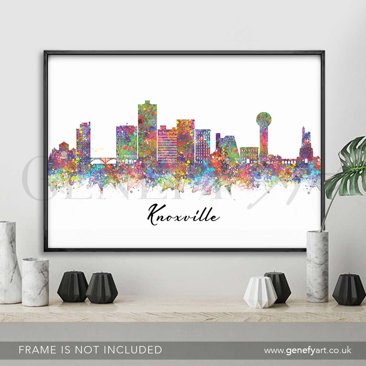 Knoxville Skyline Watercolour Print - Genefy Art