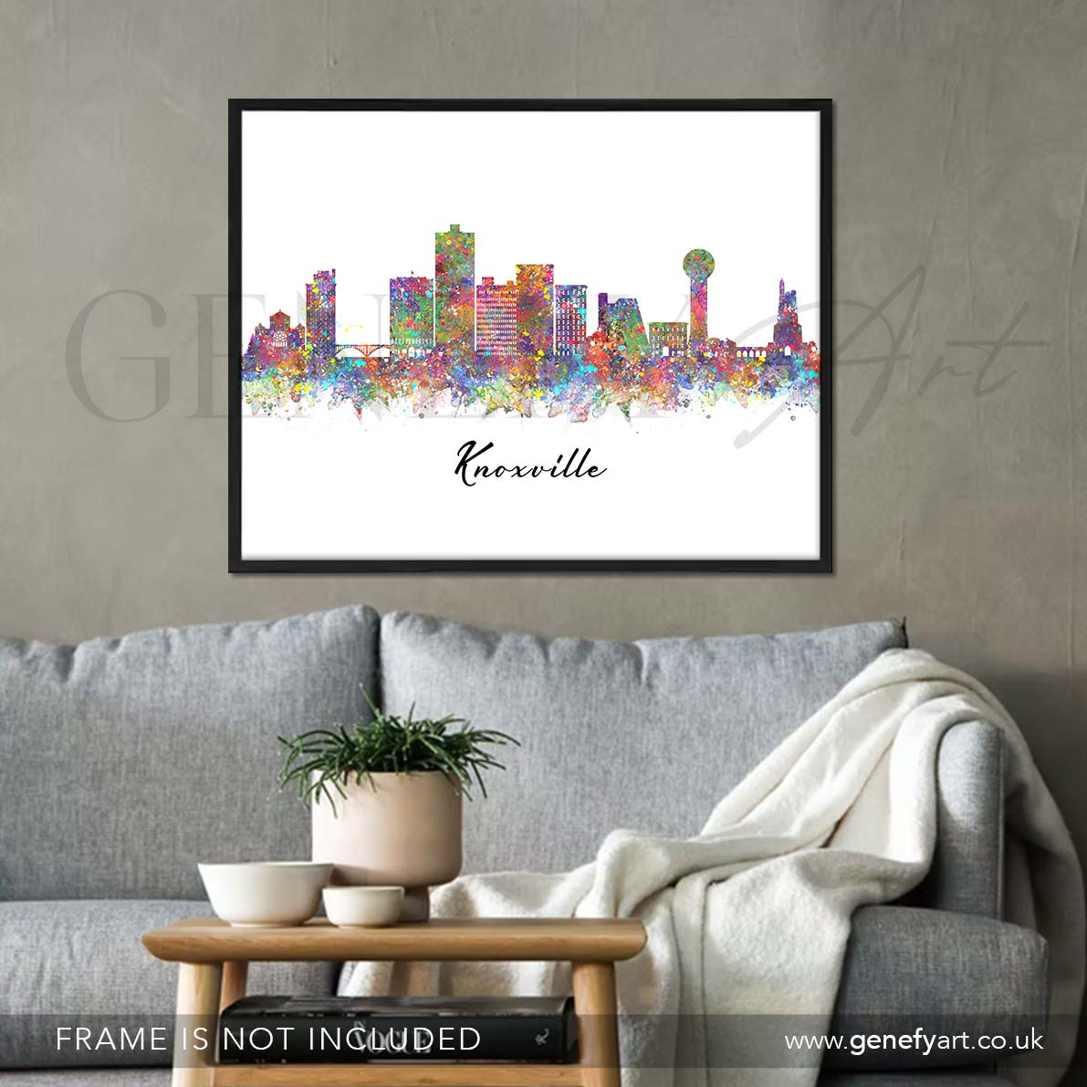 Knoxville Skyline Watercolour Print - Genefy Art