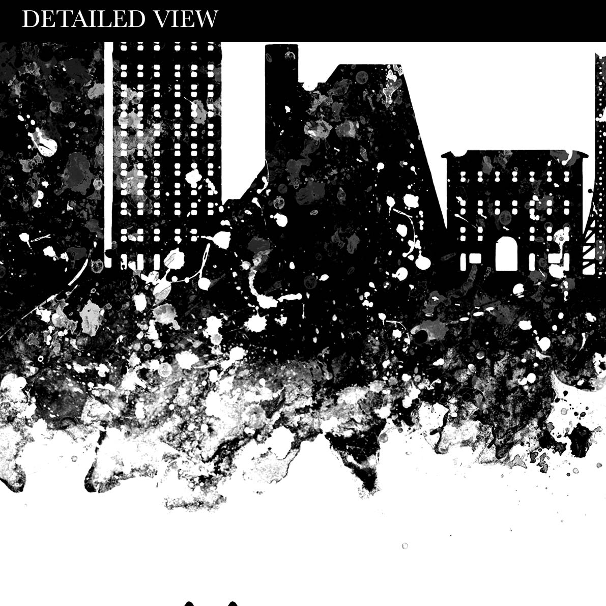 Knoxville Skyline Black and White Watercolour Print - Genefy Art