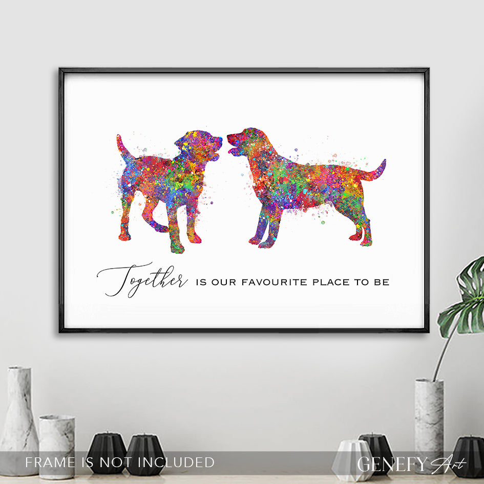 Labrador Couple Love Quote Watercolour Print