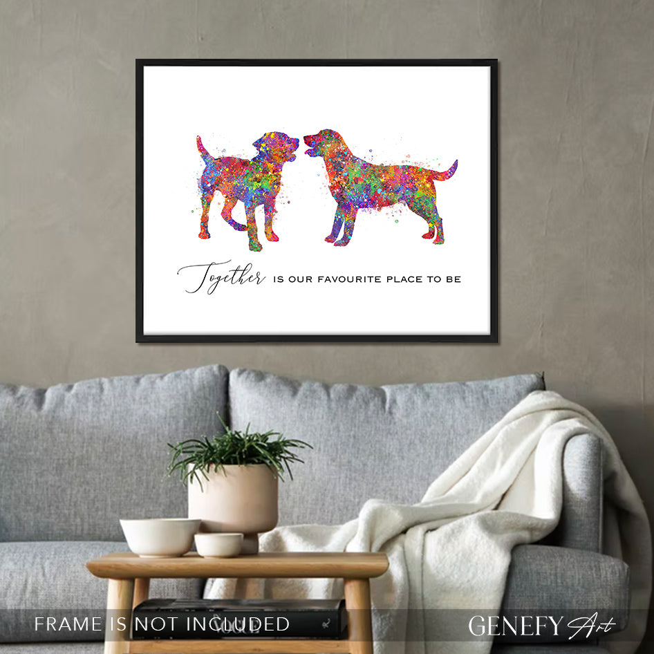 Labrador Couple Love Quote Watercolour Print