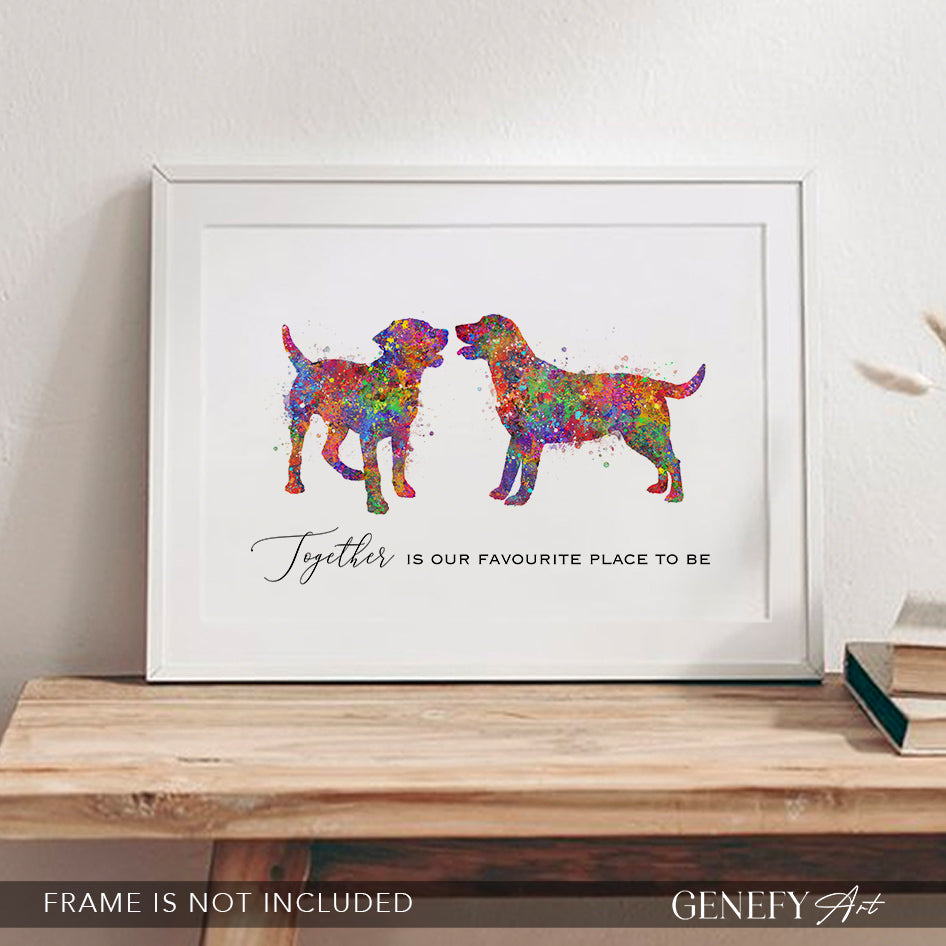 Labrador Couple Love Quote Watercolour Print