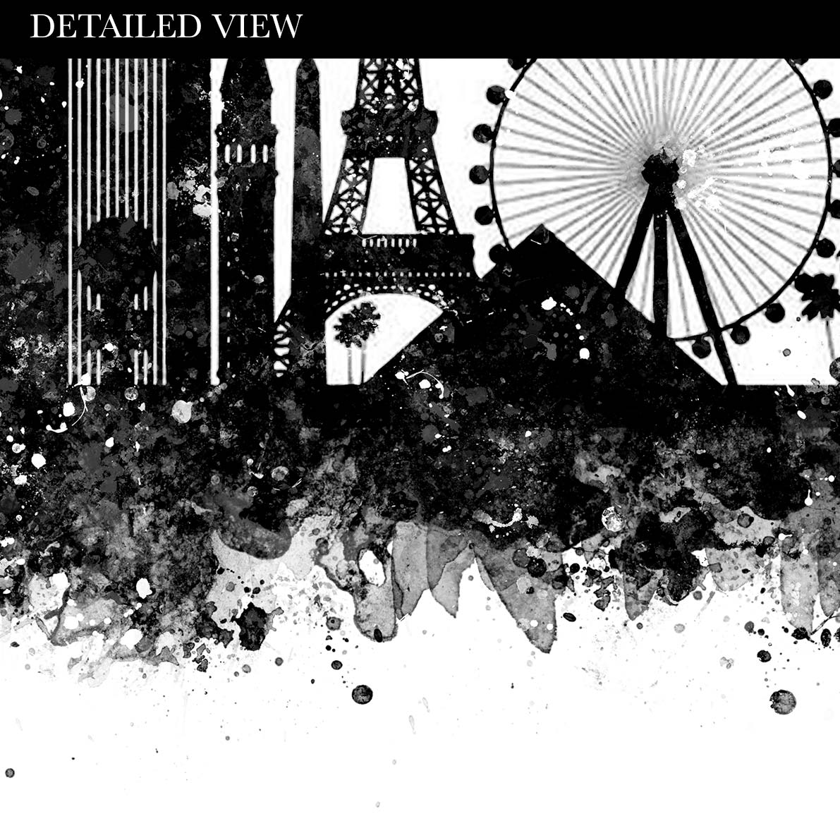 Las Vegas Skyline Black and White Watercolour Print - Genefy Art