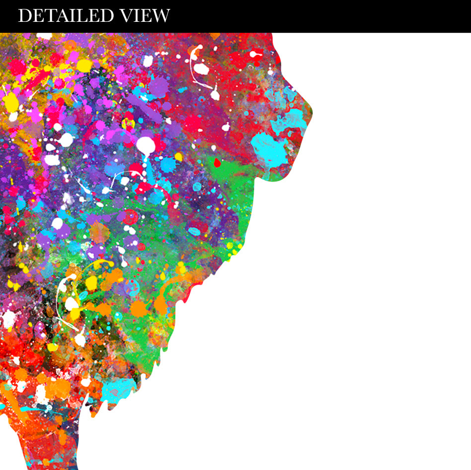 Lion Family of 4 Watercolour Art Print