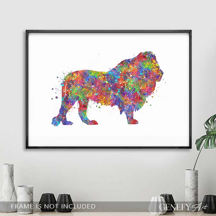Lion Watercolour Wall Art