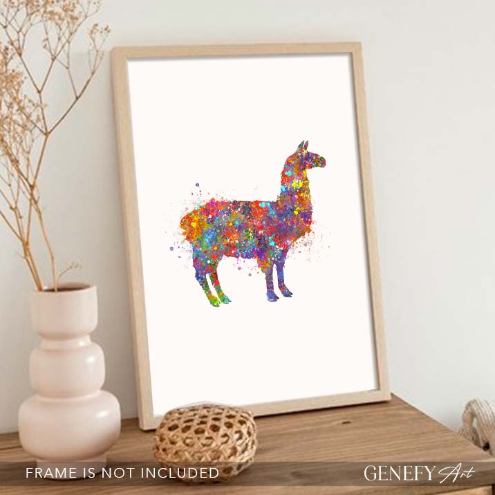 Llama Watercolour Print