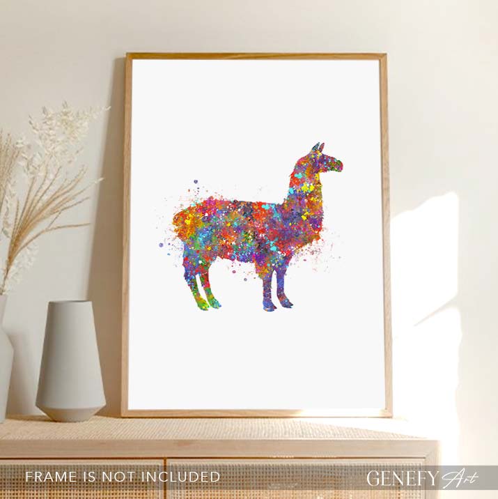 Llama Watercolour Print