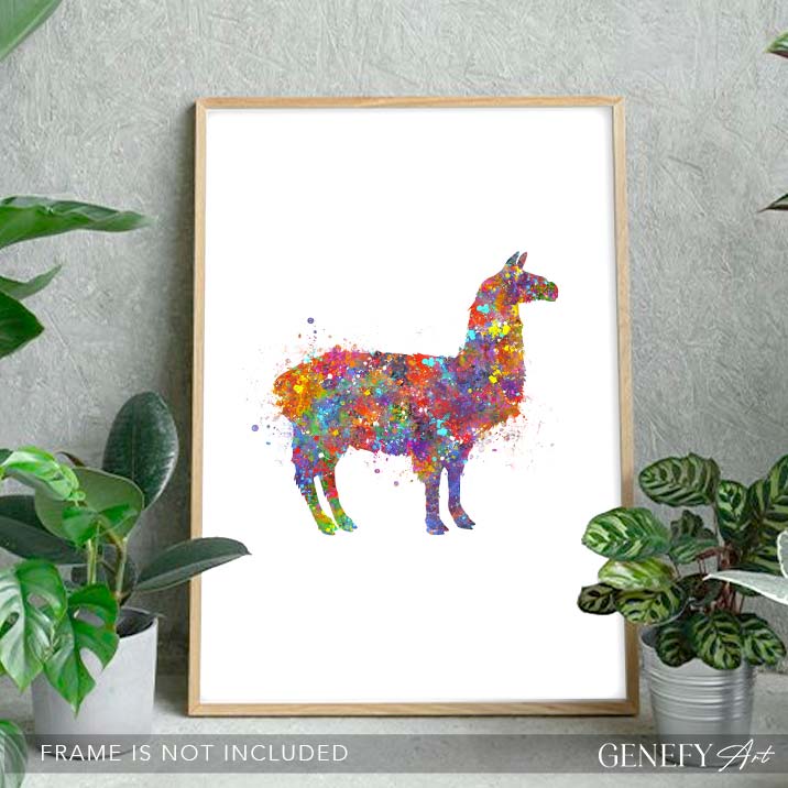 Llama Watercolour Print