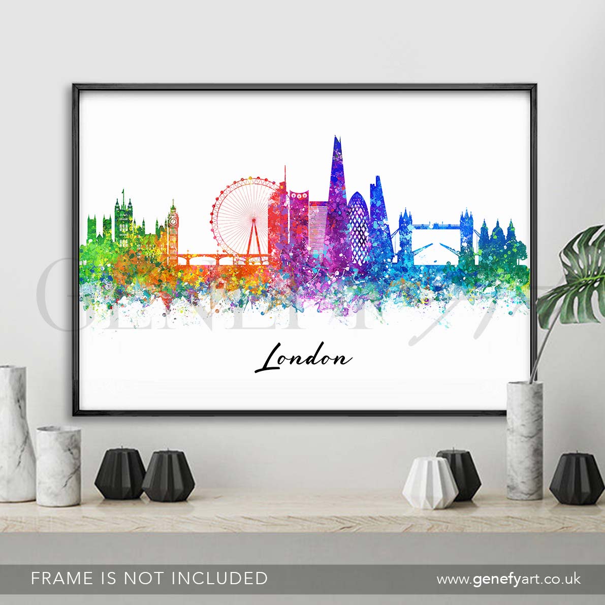 London Skyline Watercolour Print - Genefy Art