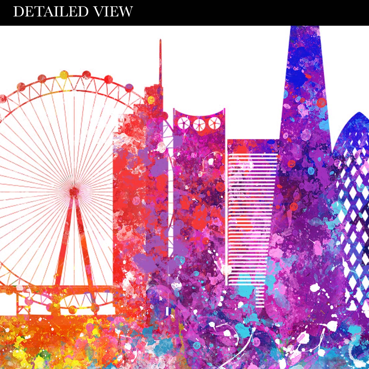 London Skyline Watercolour Print - Genefy Art