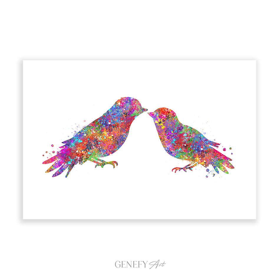 Love Birds Watercolour Art Print