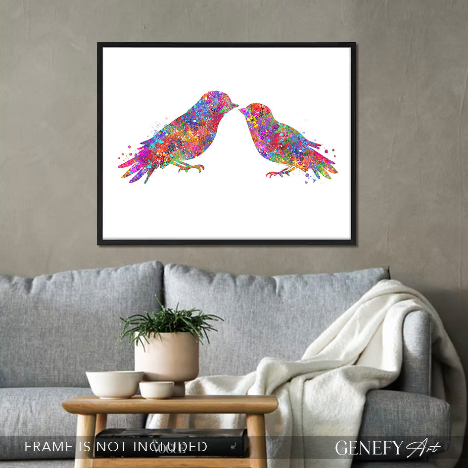 Love Birds Watercolour Art Print