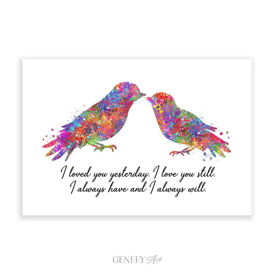 Love Birds Watercolour Print