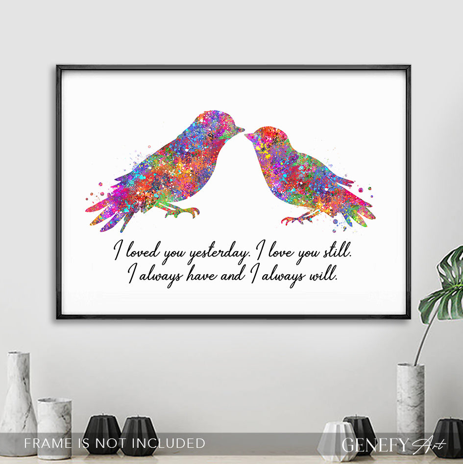 Love Birds Watercolour Print