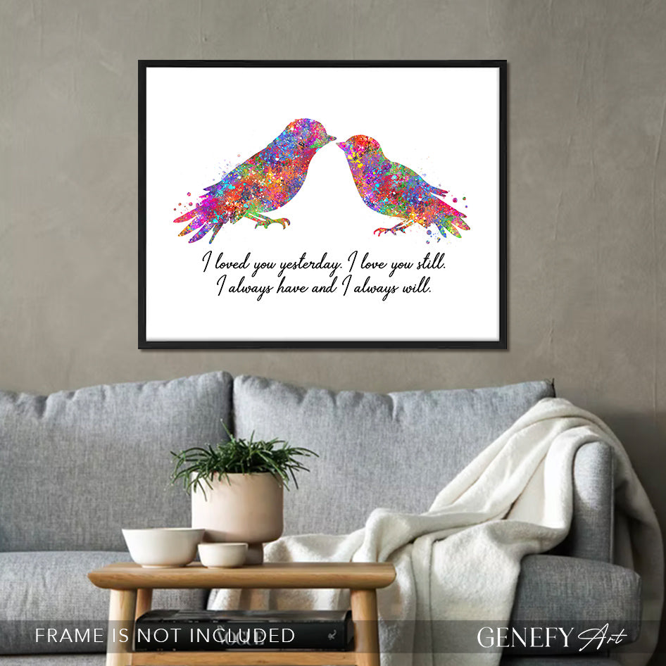 Love Birds Watercolour Print