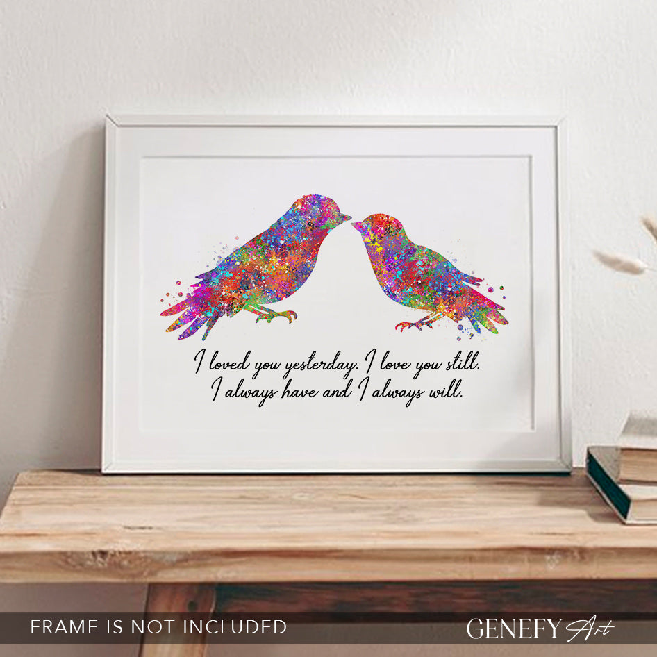 Love Birds Watercolour Print