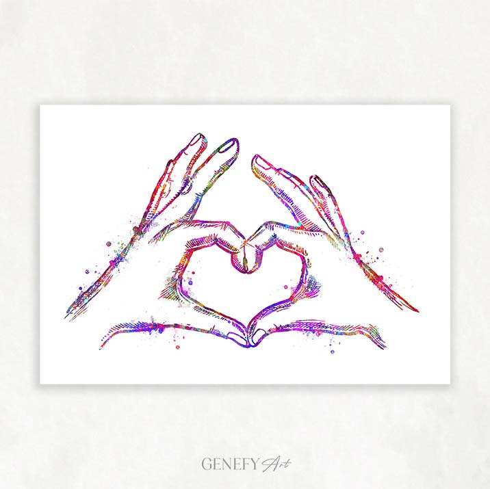 Love Hand Watercolour Art Print