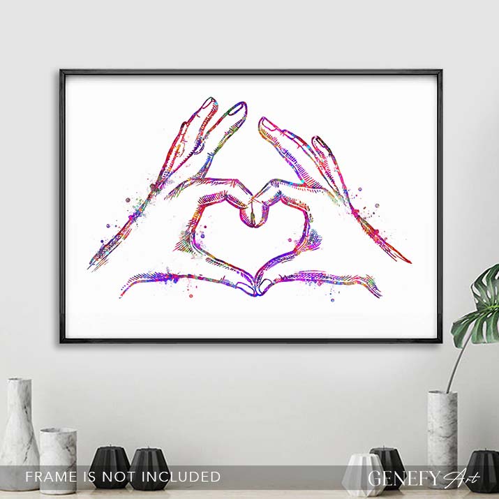 Love Hand Watercolour Art Print
