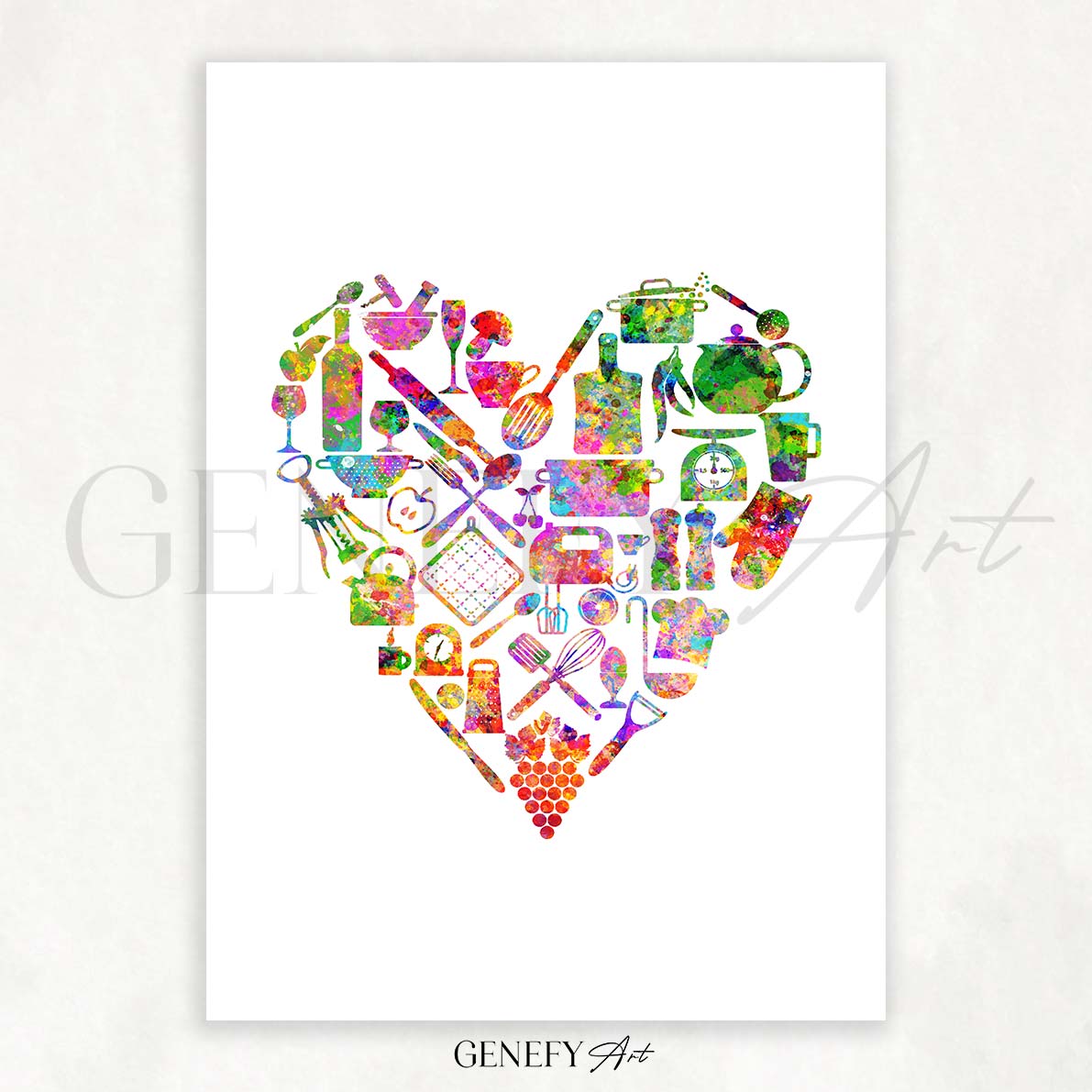 Kitchen Love Watercolour Print