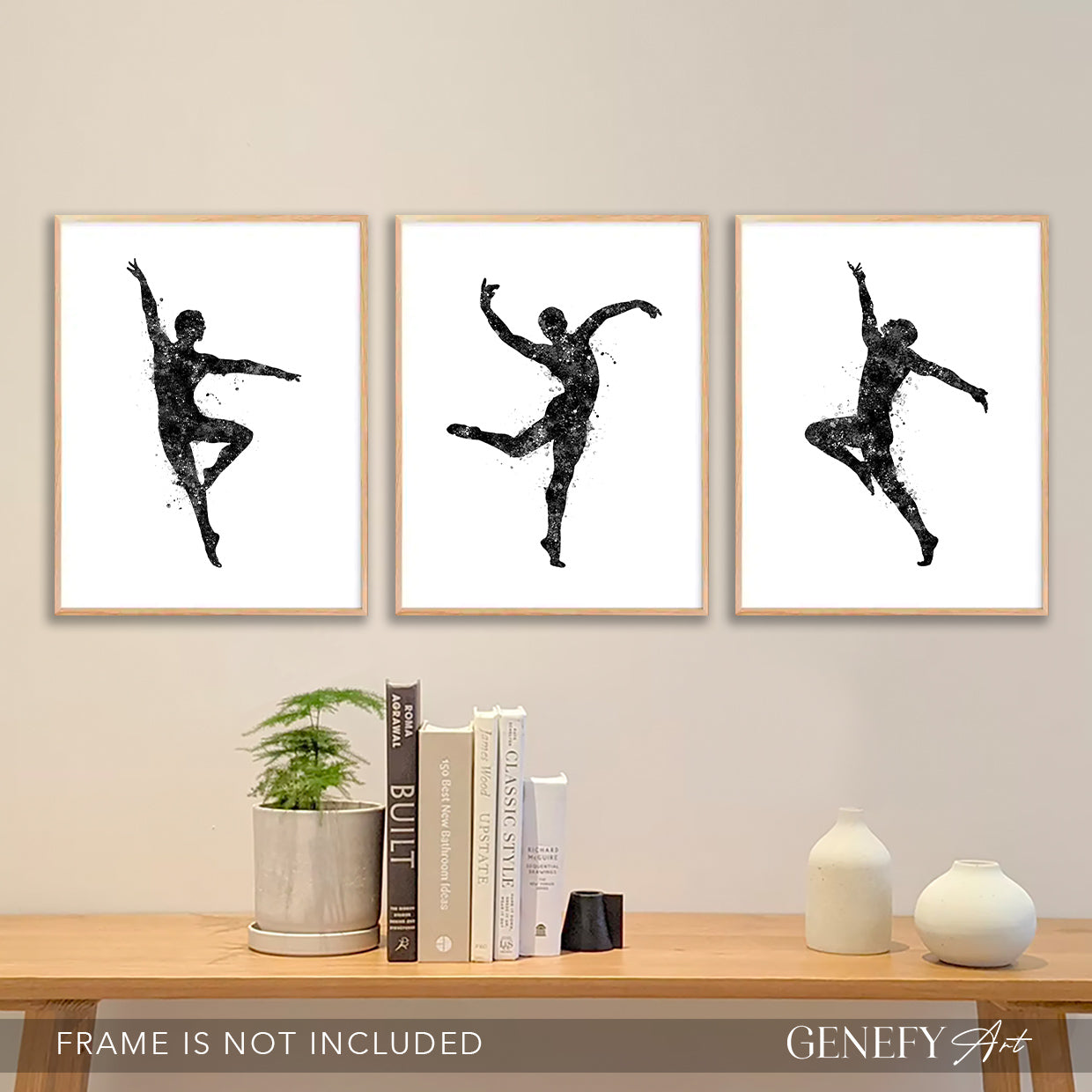 Male Dancer Black and White Art Set of 3 Prints