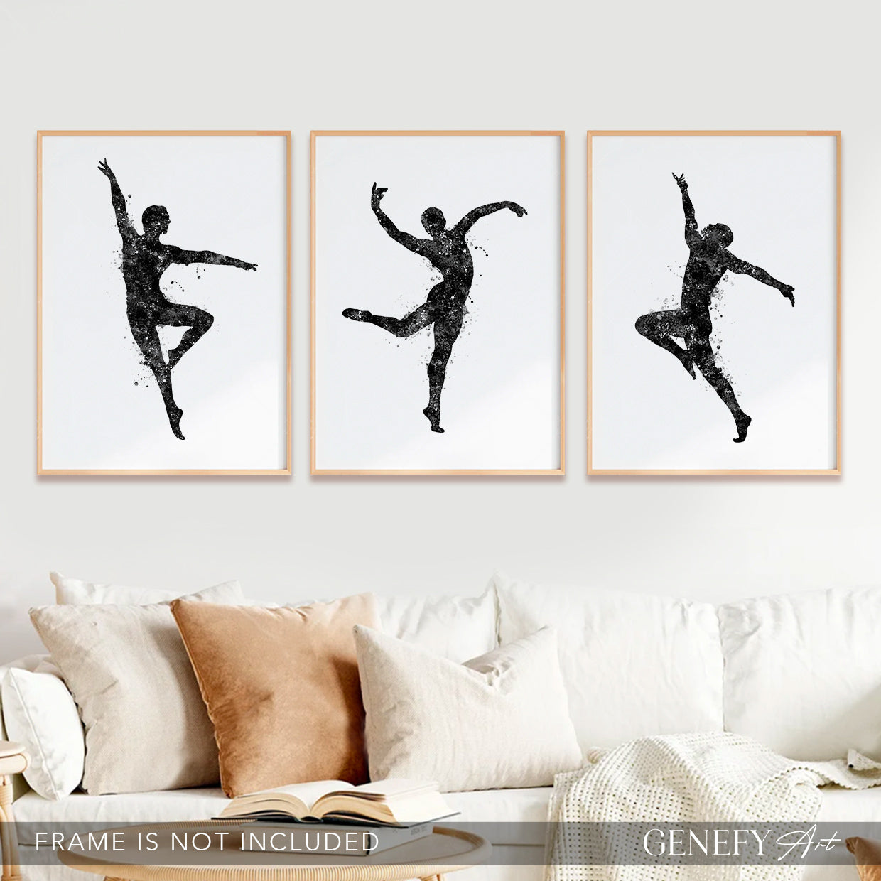 Male Dancer Black and White Art Set of 3 Prints