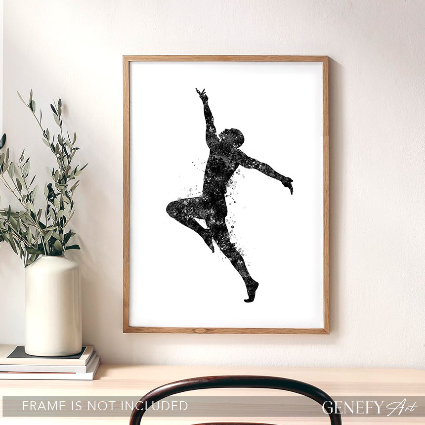 Male Dancer Black and White Art