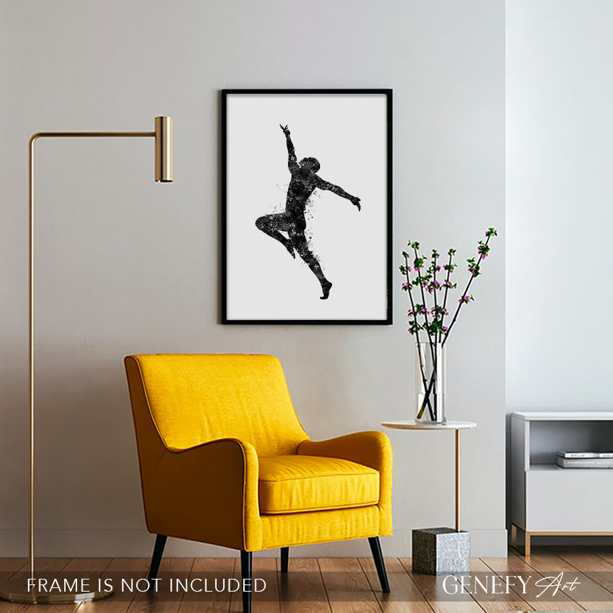 Male Dancer Black and White Art
