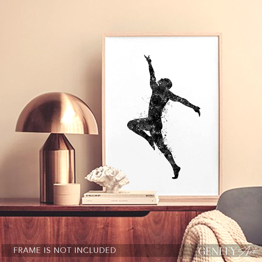 Male Dancer Black and White Art