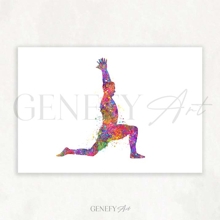 Male Yoga Pose Watercolour Print