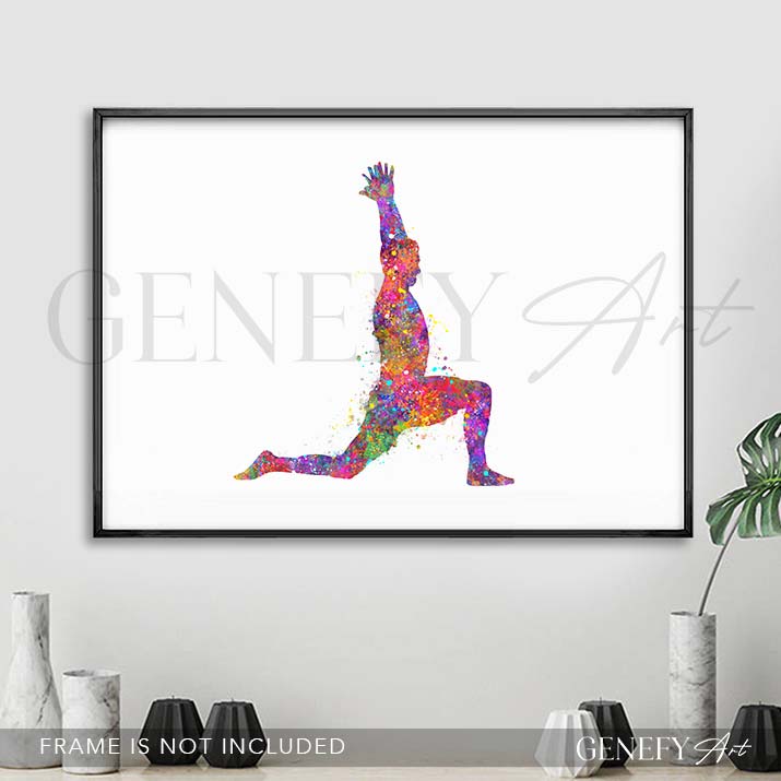Male Yoga Pose Watercolour Print