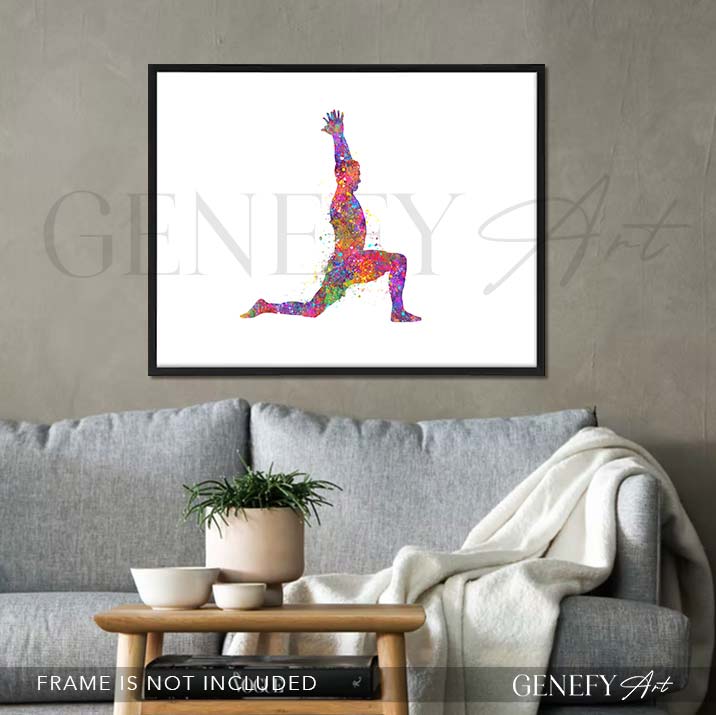 Male Yoga Pose Watercolour Print