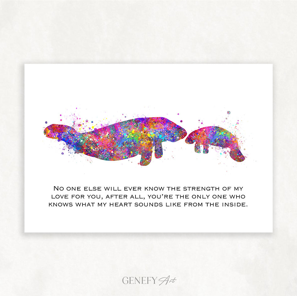Manatee Watercolour Art Print