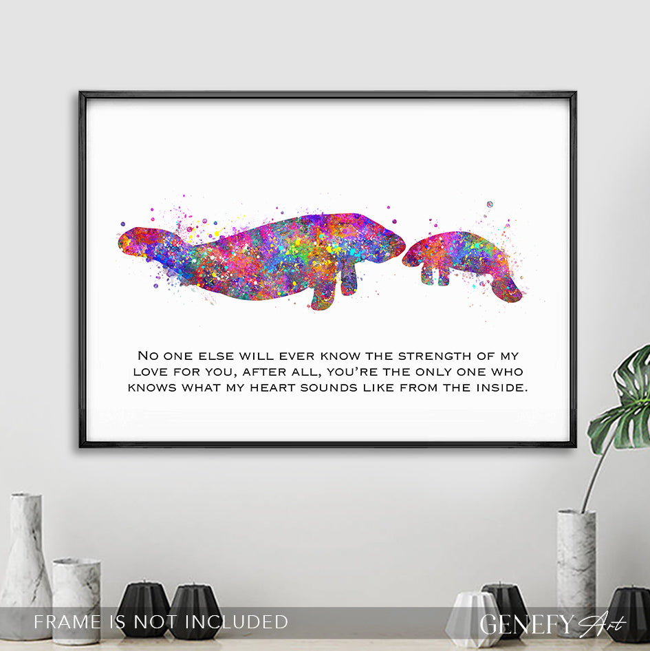 Manatee Watercolour Art Print