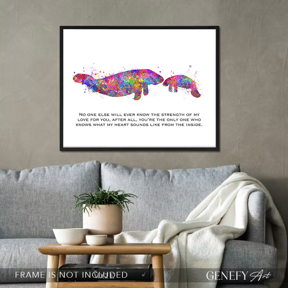 Manatee Watercolour Art Print