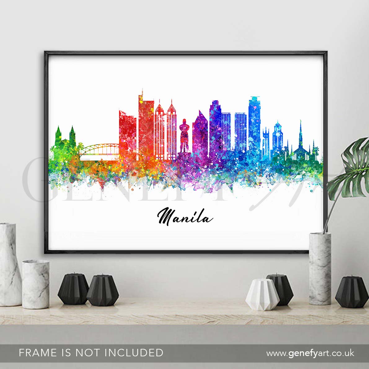 Manila Skyline Watercolour Print - Genefy Art